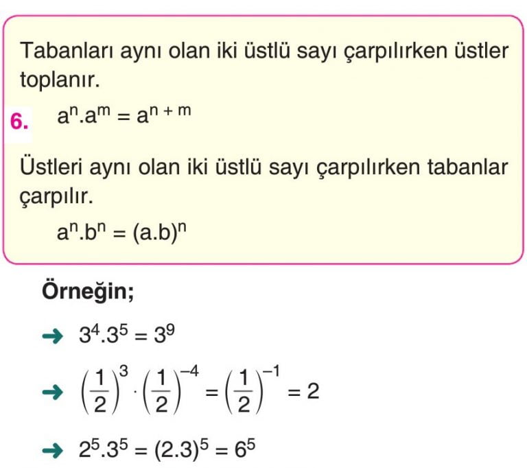 Üslü İfadeler Ve Denklemler Konu Anlatımı Soruları Çözümleri 9 Sınıf