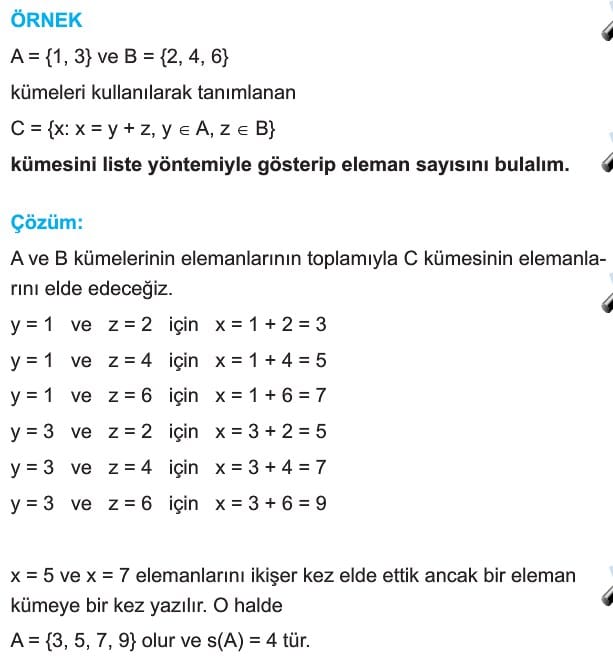 kumelerin gosterilisi ortak ozellik liste venn semasi farkli gosterimleri konu anlatimi 9 sinif sorulari cozumleri