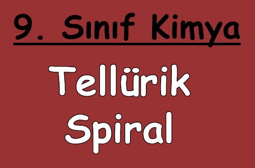 Tellürik Spiral (Alexandre de Chancourtois) 9. Sınıf Kimya içeriğine ait görsel