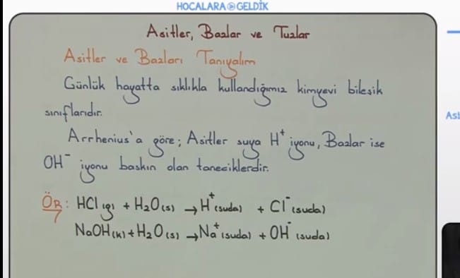 Asitler, Bazlar ve Tuzlar 10. sınıf kimya içeriğine ait görsel