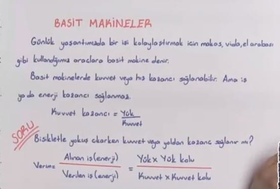 Basit Makineler konu anlatımı video 11. sınıf fizik içeriğine ait görsel