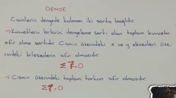 Denge ve Denge Şartları video konu anlatımı 11. sınıf fizik içeriğine ait görsel