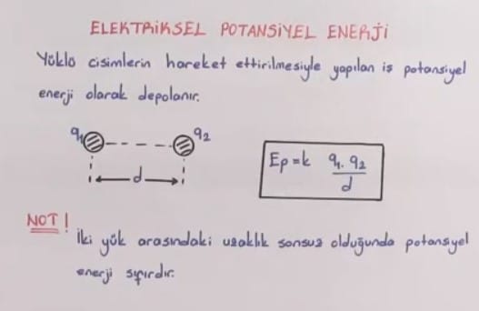 Elektriksel Potansiyel Enerji video konu anlatımı 11. sınıf fizik içeriğine ait görsel