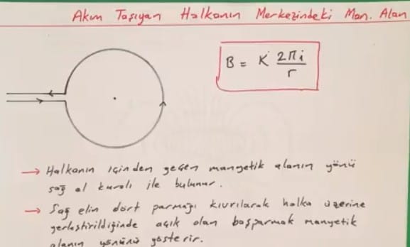 Halkanın ve Bobin Merkezinde Oluşan Manyetik Alan video konu anlatımı 11. sınıf fizik içeriğine ait görsel