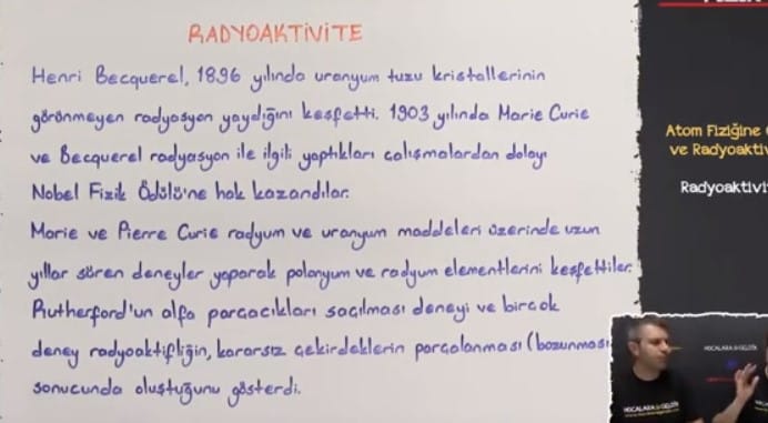 Radyoaktivite konu anlatımı video 12. sınıf fizik içeriğine ait görsel