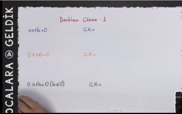 9. Sınıf Birinci Dereceden Denklemler video Hocalara Geldik içeriğine ait görsel