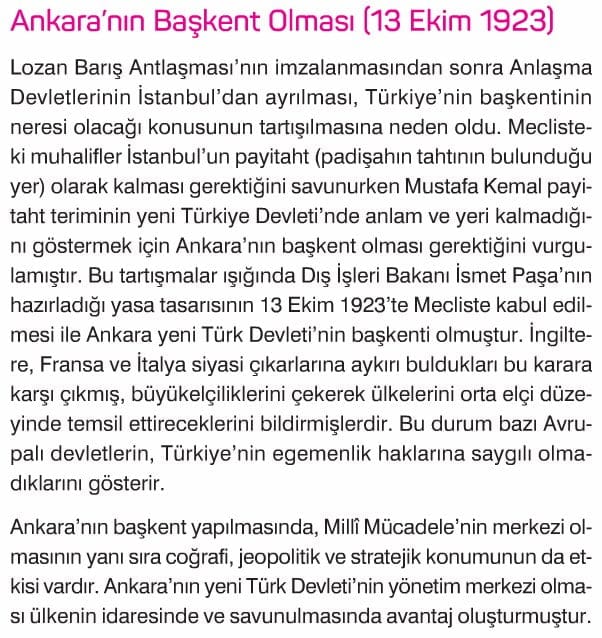 Ankara Nin Baskent Olmasi Kisaca Ozet Bilgi 1923