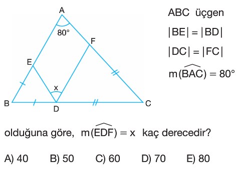 Ucgende Acilar Test Sorulari Cozumleri 9 Sinif Tyt Matematik