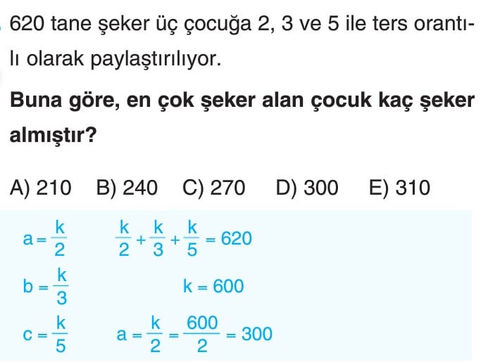 9. Sınıf Oran Ve Orantı Soruları 15 | Konu Anlatımı