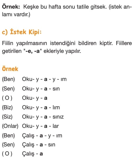 Fiiller (Eylemler) Türkçe 7.Sınıf Konu Anlatımı Örnekler