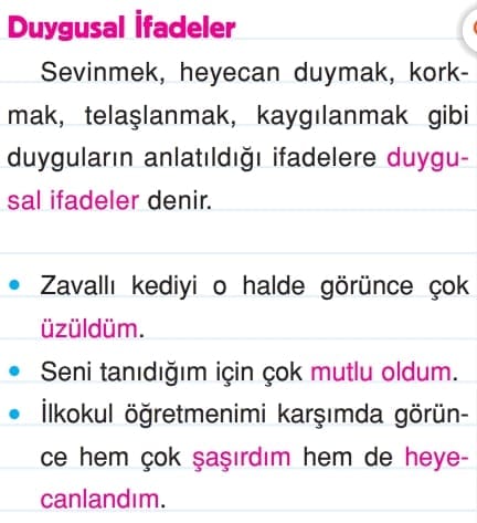 Cümle Bilgisi Türkçe 4.Sınıf Konu Anlatımı Örnekler