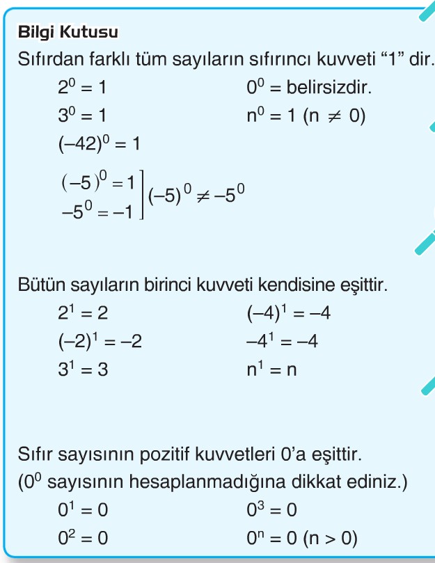 tam sayilarin kuvveti 7 sinif konu anlatimi testleri sorulari coz