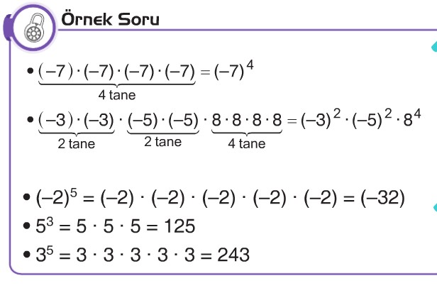 Tam Sayilarin Kuvveti 7 Sinif Konu Anlatimi Testleri Sorulari Coz