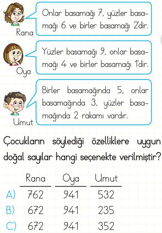 Doğal Sayılar Test Çöz 3. Sınıf Matemat,k Yeni Nesil Sorular