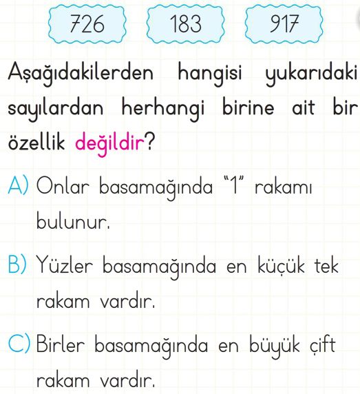 Doğal Sayılar Test Çöz 3. Sınıf Matemat,k Yeni Nesil Sorular