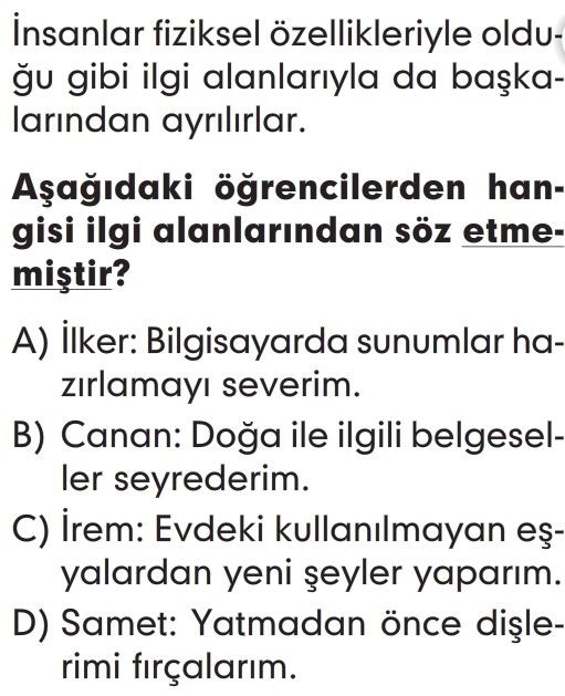 Birey Ve Toplum Test Çöz 4. Sınıf Sosyal Bilgiler Yeni Nesil Sorular