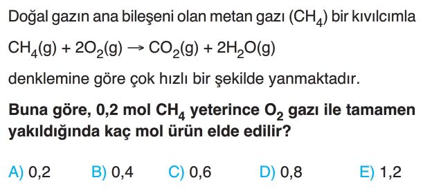 Kimyasal Tepkimelerde Hesaplamalar Test Çöz 10 Sınıf Kimya