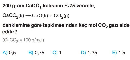 Kimyasal Tepkimelerde Hesaplamalar Test Çöz 10 Sınıf Kimya