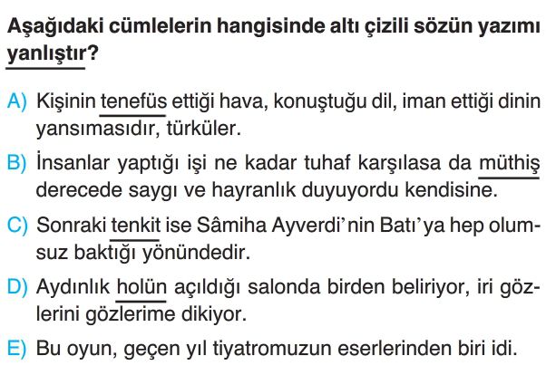 Yazım Kuralları Test Çöz 10. Sınıf Edebiyat Yeni Nesil Testler