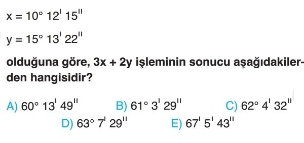 Yönlü Açılar Ve Açı Ölçü Birimleri Test Çöz 11. Sınıf Matematik