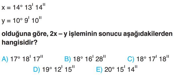 Yönlü Açılar Ve Açı Ölçü Birimleri Test Çöz 11. Sınıf Matematik