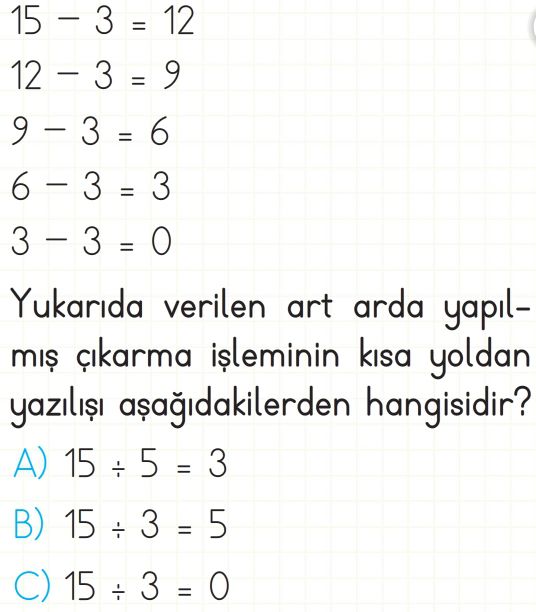 Doğal Sayılarla Bölme İşlemi Test Çöz 2. Sınıf Matematik Testleri