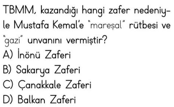 Bir Kahramanlık Destanı: Milli Mücadele Test Çöz 4. Sınıf Sosyal ...