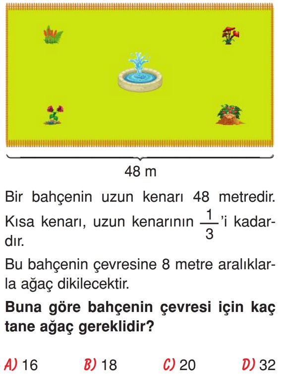 Kesrin Belirtilen Kadar Kısmını Bulma Test Çöz 4. Sınıf Matematik Testleri