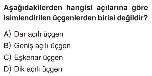 Üçgen Çeşitleri Ve Dörtgenler Test Çöz 5. Sınıf Matematik Testleri