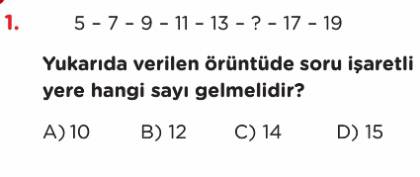 Örüntüler Test Çöz 5. Sınıf Matematik Testleri Yeni Nesil Sorular