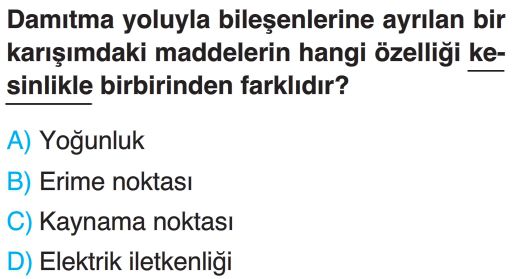 Karışımlar Ve Karışımların Ayrılması Test Çöz 7. Sınıf Fen Bilimleri ...