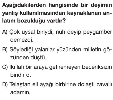 Anlatım Bozuklukları Test Çöz 7. Sınıf Türkçe Testleri Yeni Nesil