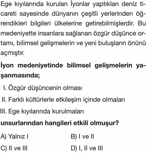 Bilimsel Birikim Test Çöz 7. Sınıf Sosyal Bilgiler Testleri