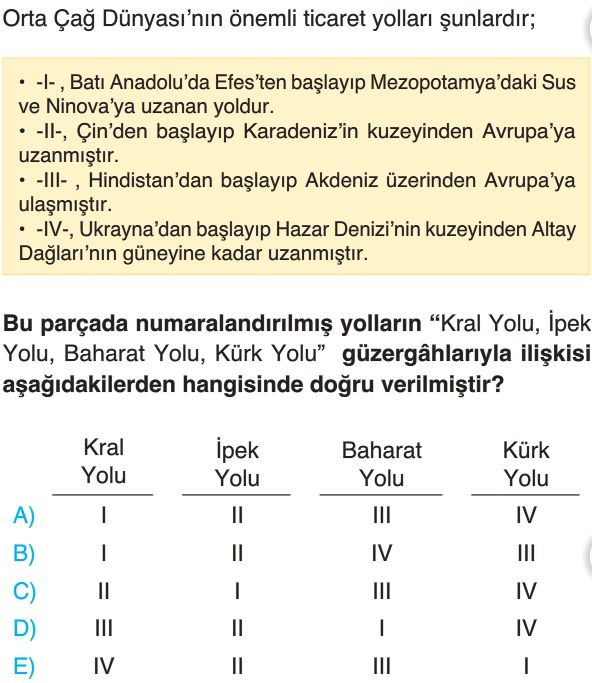 Tarımdan Ticarete Ekonomi Test Çöz 9. Sınıf Tarih Testleri Yeni Nesil